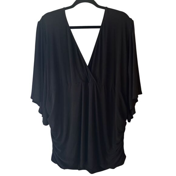 Kiyonna plunge ruched kimono sleeve top sz 4XL boho modern date night - Picture 1 of 7